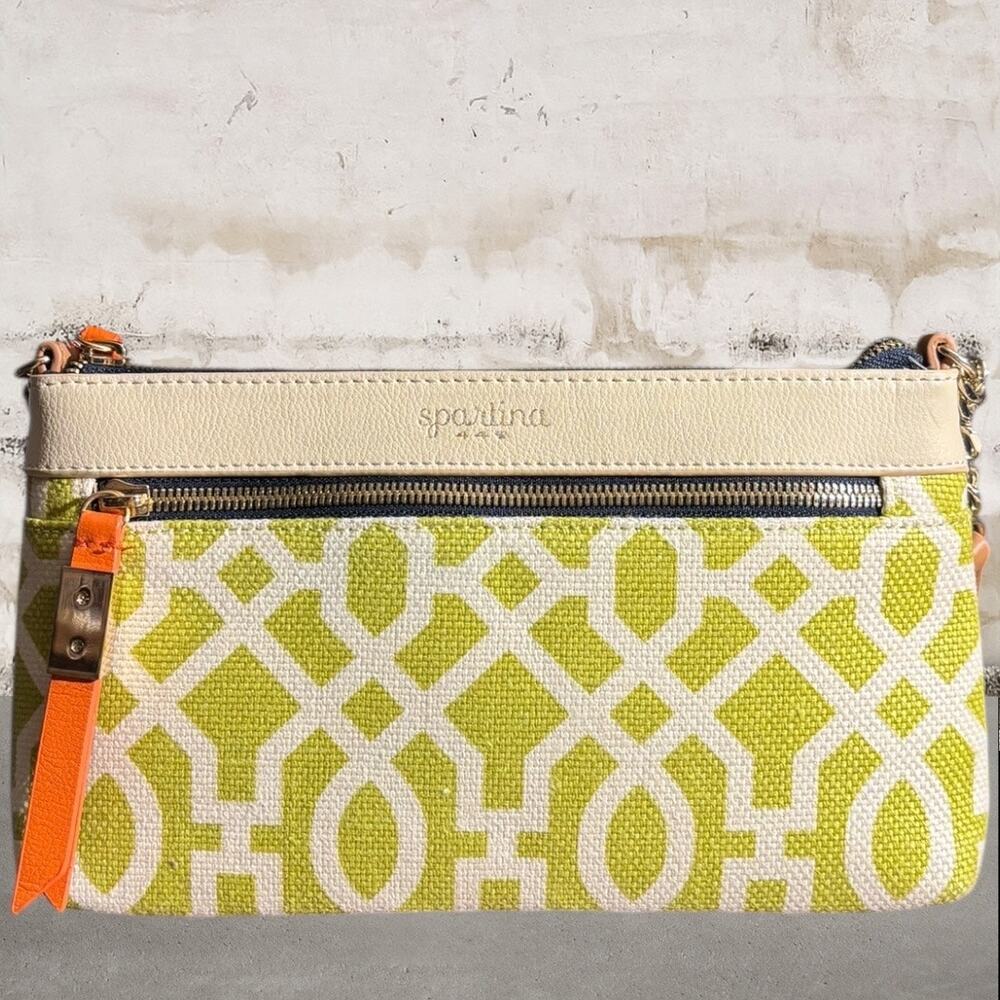 Spartina 449 Heyward Lime & Cream Crossbody Bag with Wallet NWOT - Picture 3 of 11
